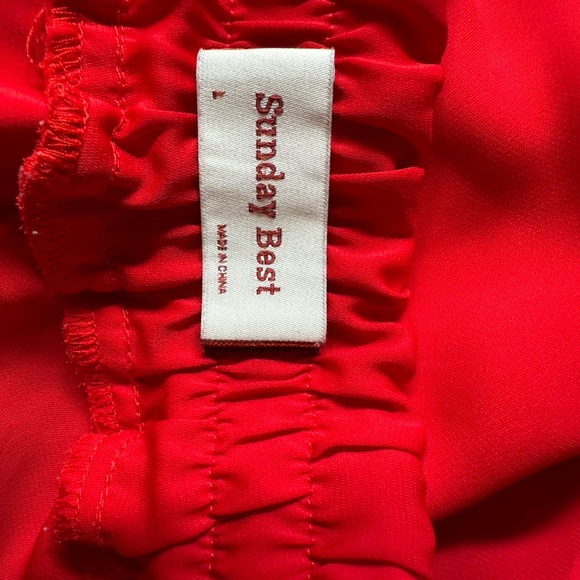 Red Chiffon Shorts - Picture 3 of 4